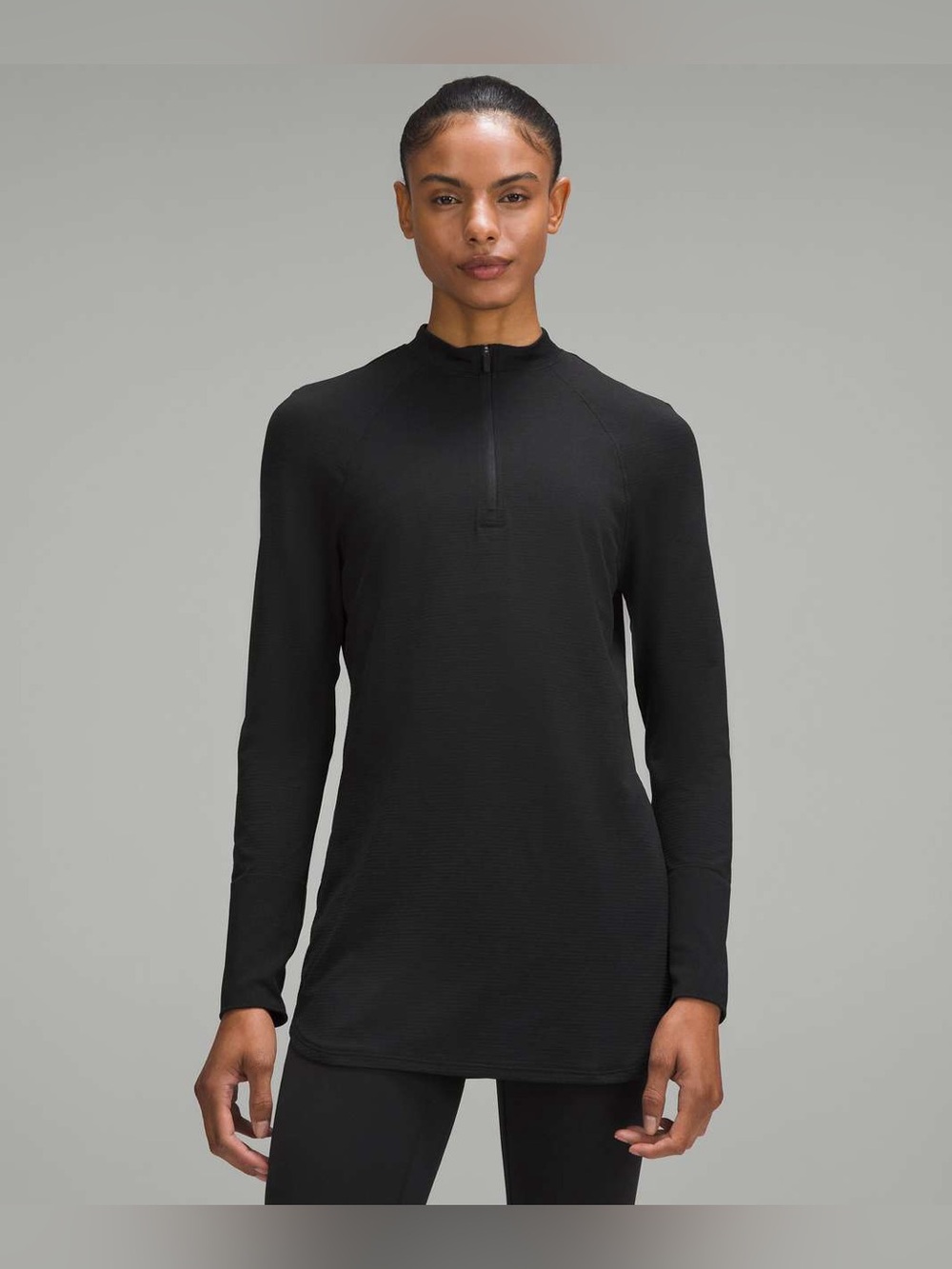 Lululemon Swiftly Relaxed Long Length Half Zip size 6 Black BLK